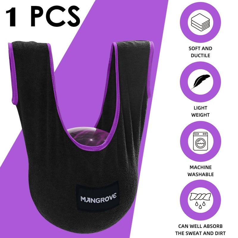 Mangrove Bowling Ball Polisher, Microfiber Bowling Towel See-Saw for Bowlers, Large Washable Bowling Shammy Seesaw, Ball Cleaner Holder Bag (Purple) - Image 2